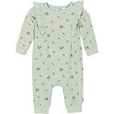 Gerber Baby Girls' Ruffle-Edge Romper, Green Pears, 0-3 Months
