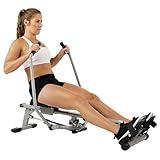 Sunny Health & Fitness Compact Full Motion Rowing Machine, Full-Body Workout, Low-Impact, Extra-Long Rail, and 350 LB Weight Capacity – SF-RW5639