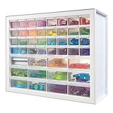 IRIS USA Screw Tool Organizer Small Parts Cabinet Chest, 44-Drawer Hardware Electronics Nuts Bolts Storage Drawers Organization Toolbox Garage Craft Business Teacher Beads Scrapbook Art Hobby - White