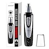 Ear and Nose Hair Trimmer Clipper - 2025 Professional Painless Eyebrow & Facial Hair Trimmer for Men Women, Battery-Operated Trimmer with IPX7 Waterproof, Dual Edge Blades for Easy Cleansing Black