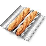 Pavsrmy Baguette Bread Pan, Premium Nonstick Perforated Baguette Pan for French Bread Baking, 4 Loaves Baguette Baking Tray for Sourdough, Italian Bread, Perfect for Creating Crisp Golden-Brown Crust