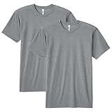 American Apparel Unisex Tri-Blend Track T-Shirt, Style GTR401, 2-Pack, Athletic Grey (2-Pack), Medium