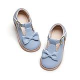 Kiderence Toddler Girls Mary Jane Dress Shoes Little Girls School Oxford Light Blue Flats Size 11