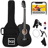 Best Choice Products 38in Beginner All Wood Acoustic Guitar Starter Kit w/Gig Bag, 6 Picks, Nylon Strings, Strap w/Pick Holder - Black
