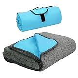 Tirrinia Large Waterproof Outdoor Blanket, Soft Warm Windproof Stadium Blanket with Sherpa Fleece and Foldable for Outdoor Sport, Baseball, Football, Beach, Concerts, Car,59" x 79"