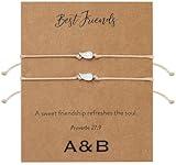 ARK & BAY Proverbs 27:9 Christian Best Friends Charm Bracelet Set of 2 | Inspirational Bible Verse Scripture for Her | A Sweet Friendship Refreshes The Soul | Handmade Angel Wing Adjustable Minimalist Religious Jewelry, Catholic Encouragement Gifts of Faith and Spirituality for Women in Silver