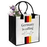 ONDTOM Germany Travel Gifts Bag, Germany Lover Gifts, Simple Modern Beach Bag, Birthday Christmas Retirement Gifts for Women, Reusable Grocery Shopping Bags-A32
