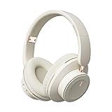 ABEAUROOSE Foldable Bluetooth Headphones with Hidden Mic, Portable Over-Ear Wireless Headphones for Cell Phone, PC, Laptop, Suitable for Music, School, Workouts, and Gaming (White)