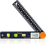 Rainyb Digital Angle Finder Tool 7inch 0-360 degree LED Digital Protractor with Horizontal Vertical Bubble Levels and Ruler Meter Accurate Tools for Carpenters,Woodworkers,Fabricators