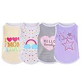 choyaxo 4pcs Dog Shirts Sleeveless Printed Pet Vest for Chiuahaha Small Medium Dogs Spring Summer