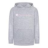 Champion Girls Hoodie for Kids Pullover Sweatshirt For Girls Athletic Sweater (US, Alpha, Medium, Regular, Oxford Heather Script)
