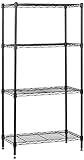 Amazon Basics 4-Shelf Steel Wire Storage Rack, Adjustable, Sturdy, Easy Assembly, 13.4 D x 23.2 W x 48 H in, Black