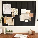 Large Felt Bulletin Board - Stylish Perfectly Sized 35" x 47" Cork Board Alternative for Office & Wall Decor – 12 Customizable Adhesive Tiles w/Golden Pins are Perfect to Display Your Photos