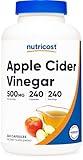 Nutricost Apple Cider Vinegar Capsules 500mg, 240 Vegetarian Capsules - Natural, Vegetarian, GMP, Non-GMO and Gluten Free