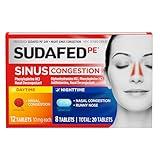 Sudafed PE Sinus Congestion Day + Night Maximum Strength Decongestant & Antihistamine Tablets with Phenylephrine HCl & Diphenhydramine HCl, Helps Nasal & Sinus Pressure & Congestion, 20 ct