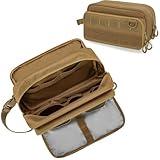 Prokva Tactical Toiletry Travel Bag for Men, Dopp Kit Shaving Organizer Case for Toiletries, Shower and Grooming Care Accessories, Khaki(Empty Bag Only, Patent Design)