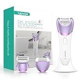 VOYOR Epilator for Women, Cordless Epilators Hair Removal for Women, 3 in 1 Hair Removal Device for Leg Arm Face with 30 Tweezers, Rechargeable Wet & Dry Electric Lady Shaver & Trimmer BM300 (Purple)
