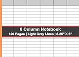 6 Column Notebook in Landscape Format: 120 Pages (Double-sided Printing) | 8.25" x 6" (20.96 x 15.24 cm) | Light gray lines | Ideal for Detailed Planning and organizing