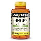 MASON NATURAL Whole Herb Ginger 500 mg, 2 Month Supply, Natural Herbal Supplement, 60 Capsules