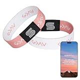 Daily Bible Verse Bracelet - Scan Phone, Christian Gifts For Men, Women, God Is Greater Than The Highs And Lows Scripture Bracelets For Prayer, Wearable Jesus Faith Devotional God Band (Pink)