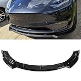 Fancemot Glossy Black Style Front Lip Compatible with 2017-2023 Tesla Model 3 – Aggressive Front Bumper Lip Splitter, Aerodynamic Front Lip Spoiler, Durable ABS Upgrade for Sporty Style & Protection