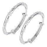 Abiotp 925 Sterling Silver Cuff Bangle Bracelets Adjustable Jewelry Fashion Simple Open Bangles Cuff Jewelry for Women Mom Wife Mothers Day Valentine Gift (Bracelet - A6)