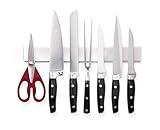GORILLA GRIP Heavy Duty Stainless Steel Magnetic Knife Holder, Holds Up to 6 lbs, Wall Magnet Strip for Knives, Securely Store and Organize Kitchen Tools, Art Supply Bar, Drilling Required, 10 Inch