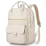 RJEU Girls Laptop Backpacks 15.6 Inch,Large Capacity School Bag College Backpack with USB Charging Port,Fashion Bookbags Computer Bag for Teens Students,Off-white