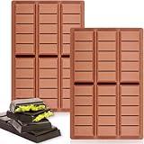 BAMUTU Deep Silicone Chocolate Bar Mold 2-Pack Break-Apart Design with 5 Snap Sections for Pistachio, Middle Eastern Desserts & Custom Candy Bars - Non-Stick, Food-Grade, Reusable Baking Molds