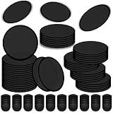 YEAHACLUB 50PCS Foldable Flying Disc Fans with Bags, 9.8'' DIY Handheld Black Egde Fabric Folding Fan for Outdoor Game Activities Birthday Party Favors End of Year Student Gifts, Black