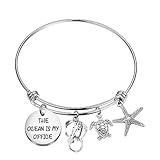 TGBJE Marine Biologist Charm Bracelet Ocean Lover Jewelry Sea Animal Gift Marine Biology Researcher Gifts The Ocean Is My Office Bracelet Gift (ocean office br)