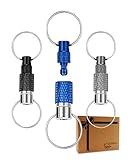 Oythiem Quick Release Keyring for Men, Women - Detachable Keychain Quick Release for Easy Access to Your Keys, Pull Apart Key Chain Double Key Ring for Bag, Belt and Car (3 Packs)