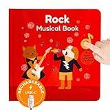 Cali's Books Rock Music Books for Toddlers 1-3 - Singing Button Sound Board Book for 2 Year Old Children, Musical Toddler Rock Songs Toys, 18 Month Interactive Learning Toy, USB-C Rechargeable
