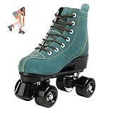 jessie High-Top Roller Skates for Men Women Outdoor and Indoor Roller Skates for Beginner Classic Four-Wheel Roller Skate with Shoes Bag