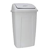 13 Gallon Kitchen Swing Top Trash Can, Plastic Garbage Bin (Gray)