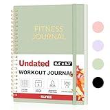 Fitness Journal Workout Planner for Women & Men, A5 (6.4" x 8.3") Workout Journal Log Book Planner Gift for Track Gym Essentials, Home Workouts, Track Progress, Achieve Wellness Goals, Green