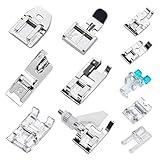 Qeykizy 11 Pcs Sewing Machine Presser Feet Kit, Rolled Hem Feet, Invisible Zipper Foot for Low Shank Sewing Machine, Snap on Feet Compatible with Singer, Brother, Janome, Babylock, Juki, Kenmore