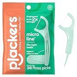 Plackers Micro Line Dental Floss Picks, Fold-Out FlipPick, Tuffloss, Mint, 36 Count