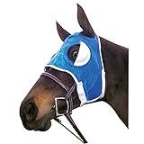 Intrepid International Horse Mask - Half Cup Blinker Mask, Training Equipment, Adjustable Horse Riding Gear - Half Cup Blinders with Touch Tape Closure, Calming Aid, One-Size, Blue