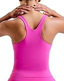 RUNNING GIRL Tank Tops with Built in Bras, Racerback Activewear Yoga Workout Tops for Women(BX3074_Hot Pink_S)