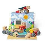 Melissa & Doug Blockables™ Vehicles Snap and Play, Mix and Match Connectable Wooden Building Blocks Play Set Toy for Preschool Boys and Girls (54 Pcs)