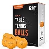 PRO SPIN Ping Pong Balls - 3-Star Premium Orange Table Tennis Balls | High-Performance 40+ ABS Professional Quality | Ultimate Durability for Indoor & Outdoor Ping Pong Tables (Pack of 12)