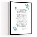 Canvas Wall Art Rudyard Kipling Poetry If Poem,Rudyard Kipling Poetry,If You Can Keep Your Head When All About You, Is Losing Theirs Art Print Modern Artwork Wall Art for Living Room Bedroom Bathroom Room Office Decor Framed 16''x24''