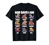 God Says I Am Christian Religion Dinosaur Teenager Boys T-Shirt