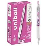 uni-ball 207 Retractable Gel Pens, Medium Point (0.7mm), Black, Pink Ribbon Edition, 12 Count