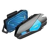 ASMAX Z1 Motorcycle Intercom - 3-Mode Communication for 10 Riders, Dual-Chip Audio Multitasking, Offline Voice & App Control, Bluetooth Helmet Headset with HiFi Speakers