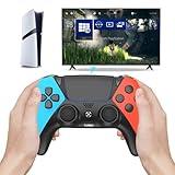 ZawWont Larytech Wireless Game Controller – Red & Blue | Compatible with PS5/PC/Switch, Turbo, Dual Vibration, Anti-Drift Joystick, Motion Control, Rear Paddles