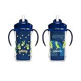 Dr. Brown's Milestones Insulated Sippy Cup with Straw and Handles, Spill-Proof Tumbler with Lid, 2-Pack, Blue, 10 oz/300 mL, BPA Free, 12m+