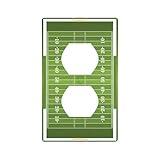 Moslion Football Field Wall Plate Covers Soccer Lines Sport Center Green 1-Gang Outlet Cover Switch Plug Duplex Home Decorative Office