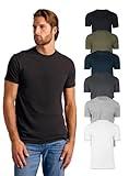 True Classic Mens T-Shirts - Short Sleeve Crew Neck Plain Novelty T Shirt for Men, Pack of 6, Variety, XL